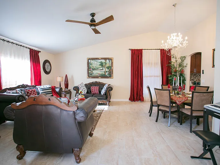 Living room and dining