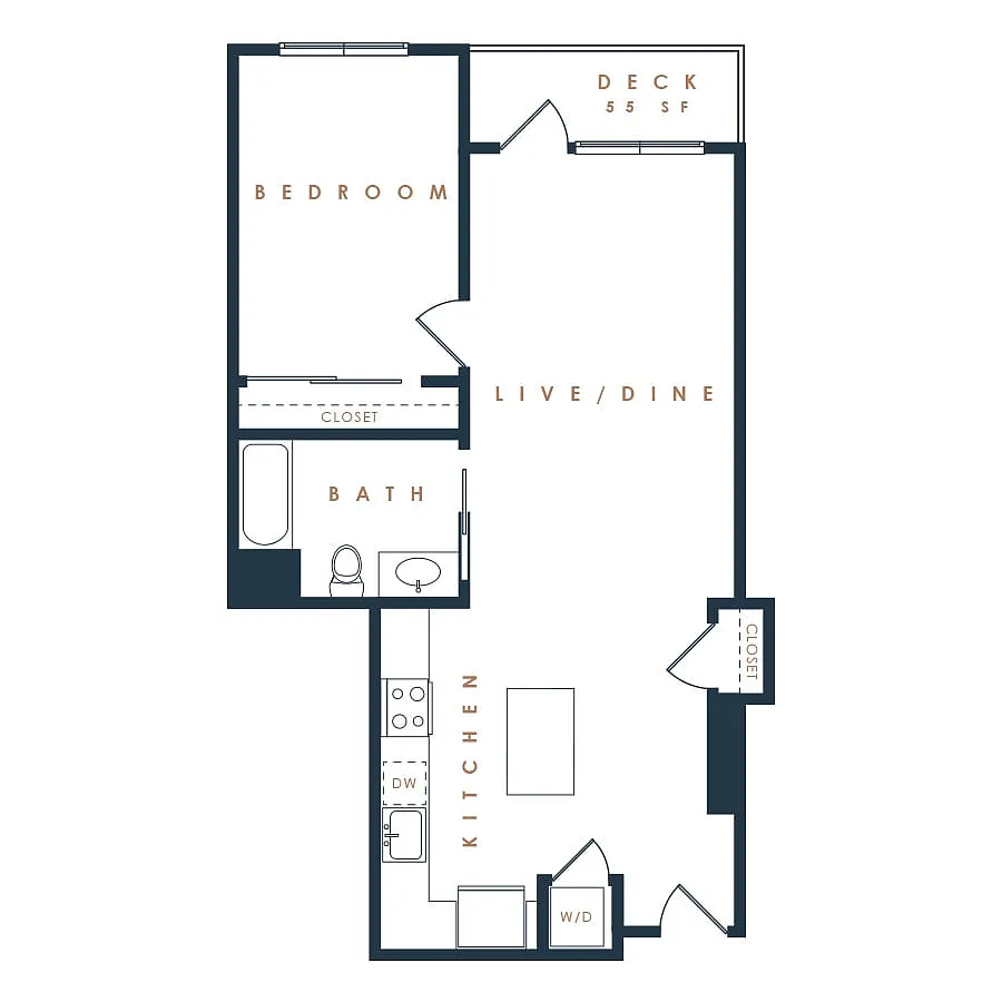 Floor plan 1X1 E