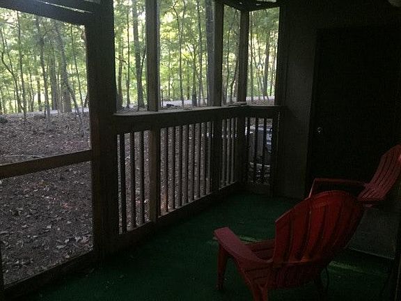wooded view from screen porch