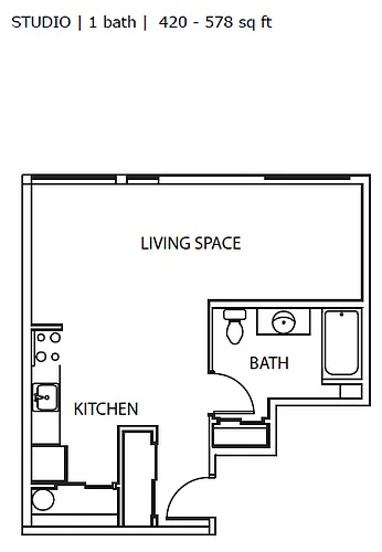 Floor plan WestTown Studio