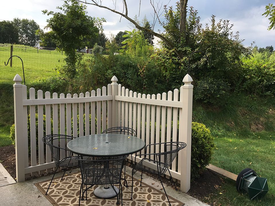 Private patio of end unit