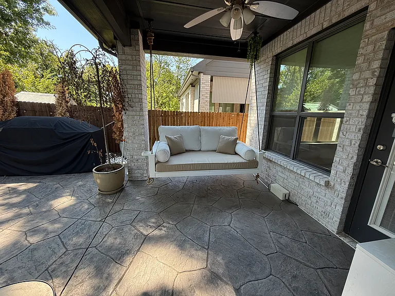 Pergola with swing bench