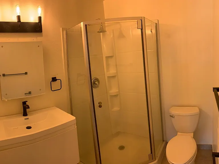 Master Bathroom with Warm lighting.