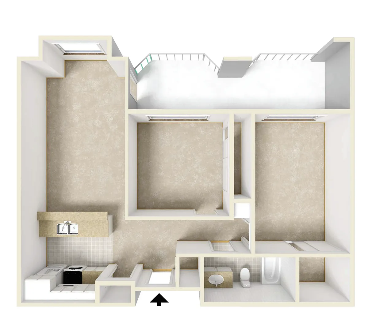 Floor plan Two-Bedroom Floor Plan