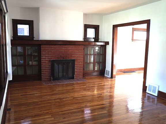 Living room with natural fireplace