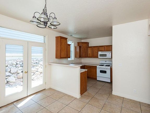 Kitchen from the dining area and back door