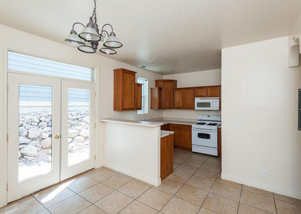 Kitchen from the dining area and back door