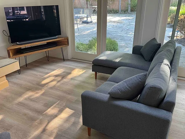 New sofa and TV stand
