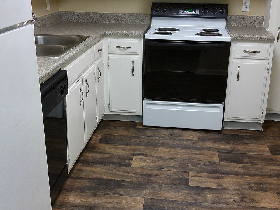 Kitchen with built-in microwave and dishwasher