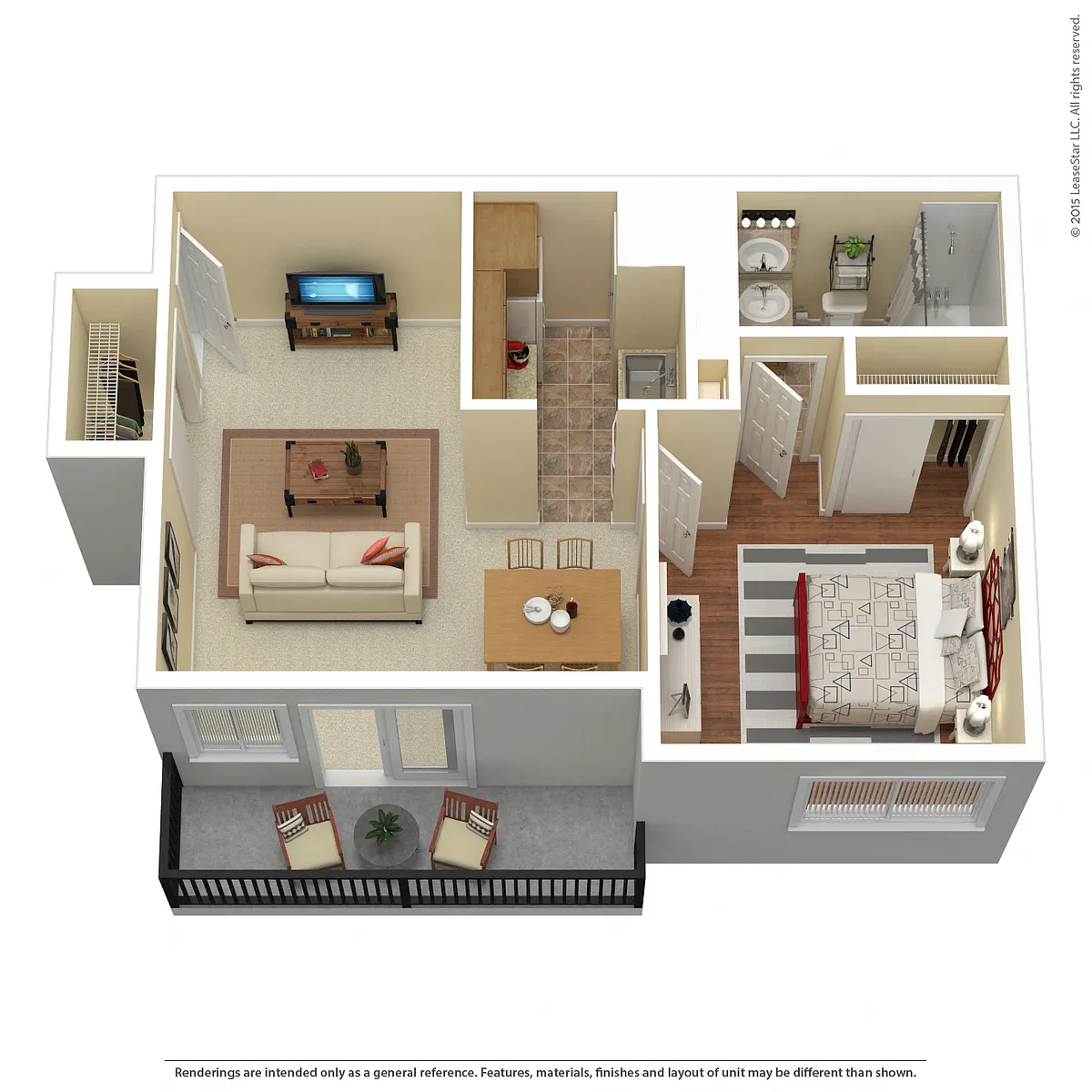 Floor plan 1 Bedroom 1 Bathroom