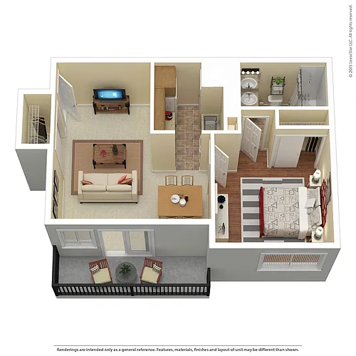 Floor plan 1 Bedroom 1 Bathroom