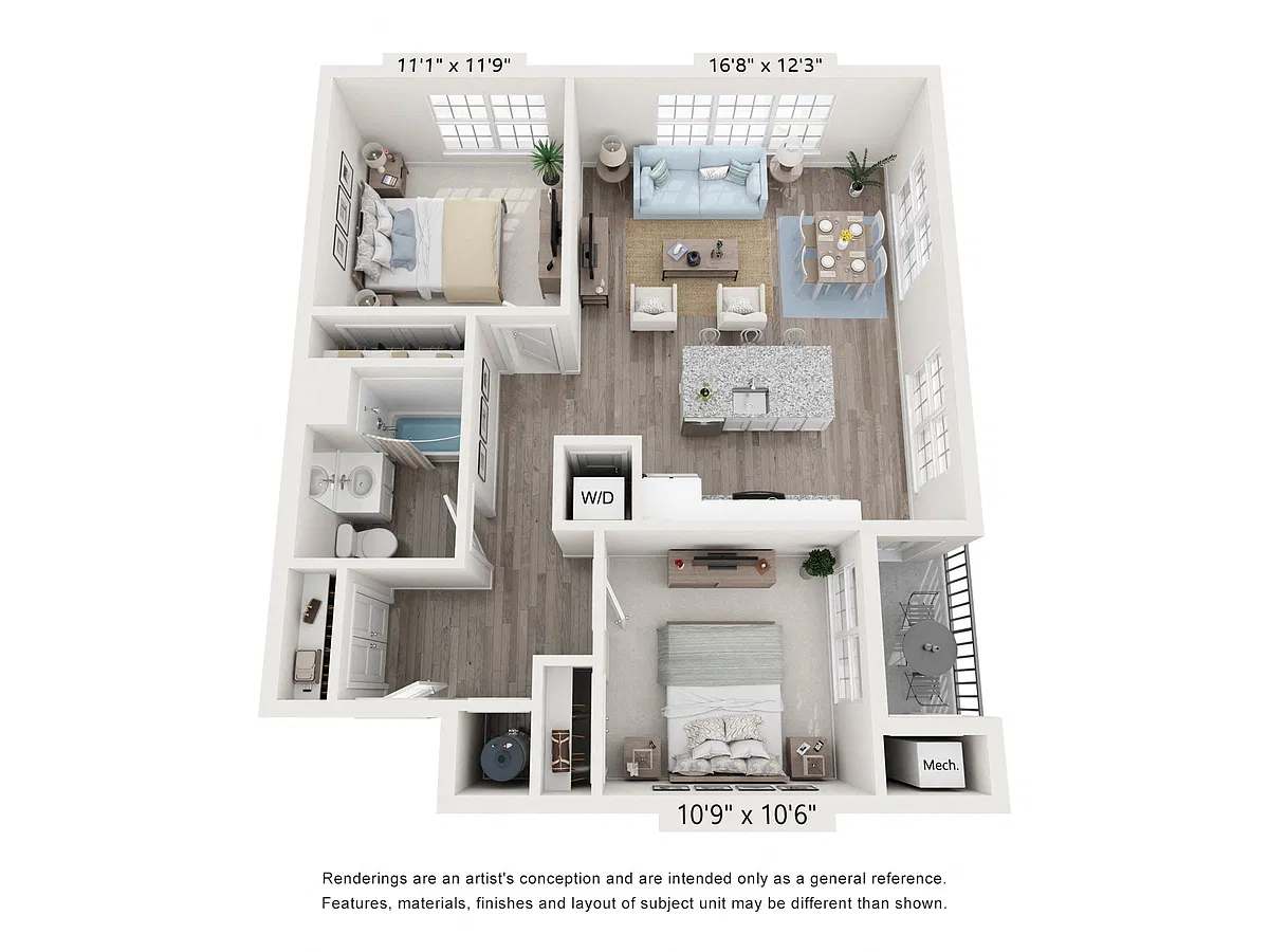 Floor plan Two Bed One Bath