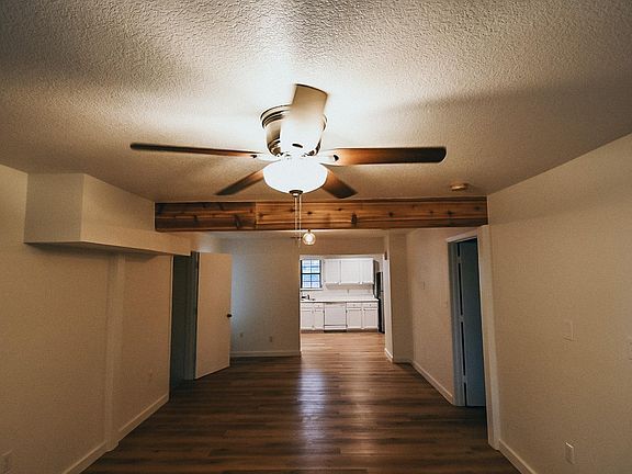 Stylish modern beam creates open space for the great room.