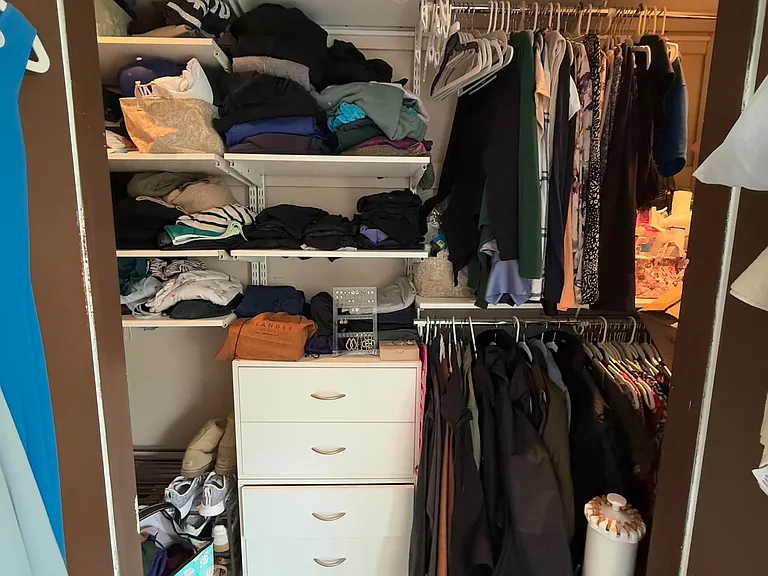 Large closet in bedroom