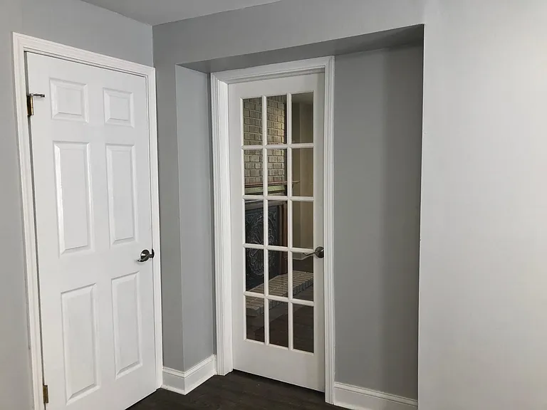 View from living room into front den