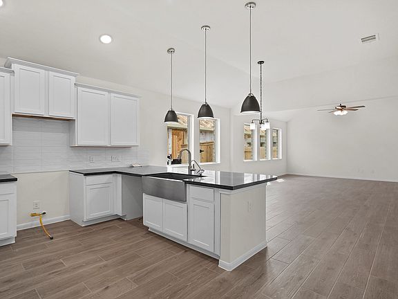 Charming farmhouse sink in kitchen