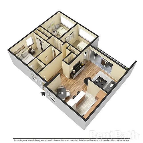 Floor plan 30H - 3 Bedroom 1.5 Bath
