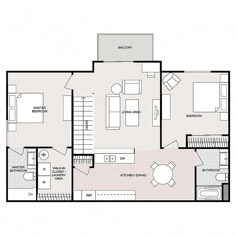 Floor plan 2 Bedroom 2 Bathroom - Split