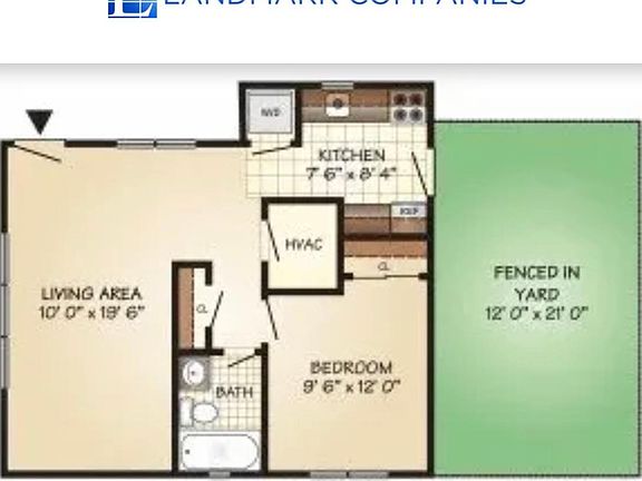 1 bedroom apartment with private fenced yard