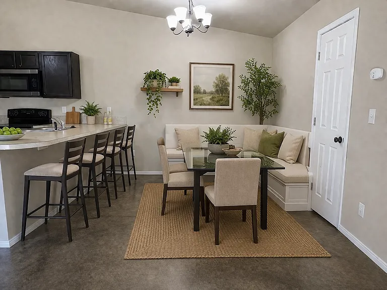 Dining room virtually staged