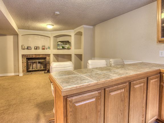 Fireplace in family room.