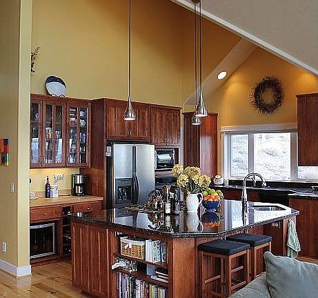 Kitchen with large, granite island