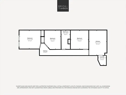 Floor plan 2 Bedroom 1 Bath