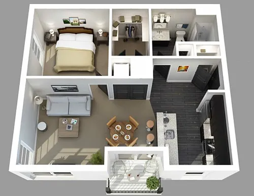 Floor plan 1 Bedroom 1 Bathroom Large