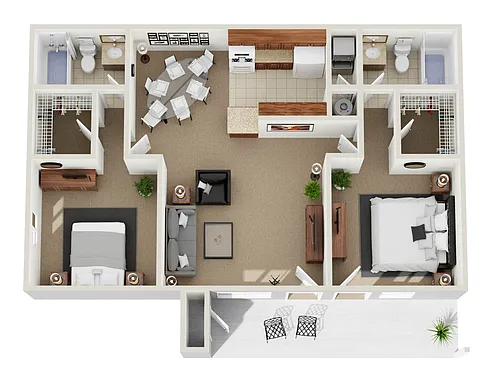 Floor plan 2 Bedroom 2 Bathroom