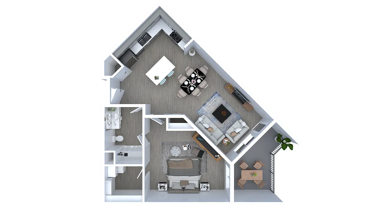 Floor plan One Bedroom IC