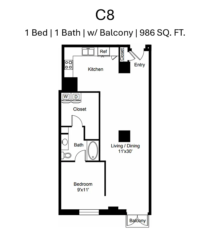 Floor plan C8 - no balcony