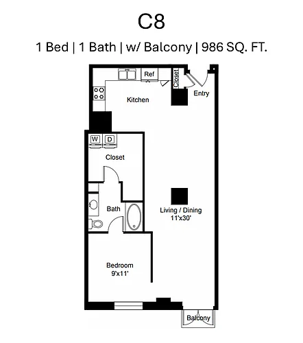 Floor plan C8 - no balcony
