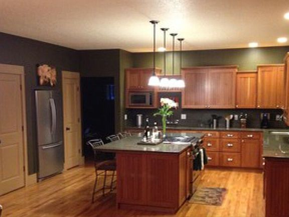 Cherry cabinets and granite