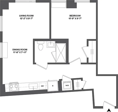 Floor plan 1 Bed/1 Bath-1B-1
