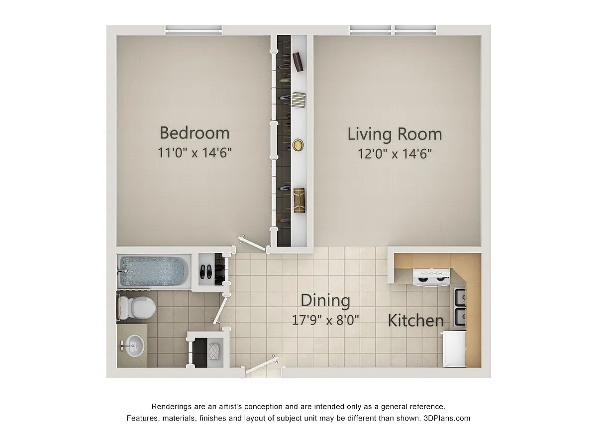 Floor plan 1 bedroom