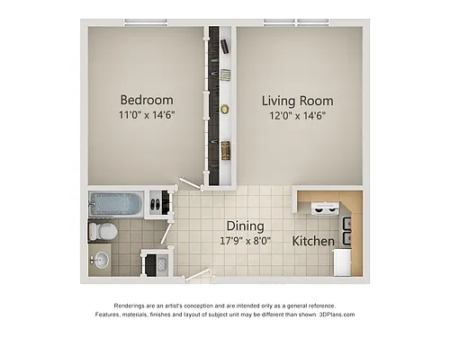 Floor plan 1 bedroom