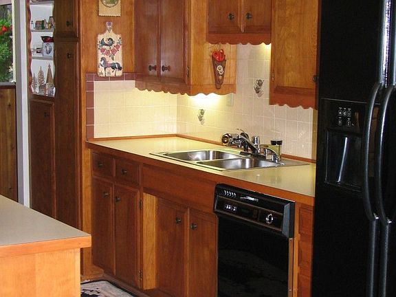 Kitchen with Cherry cabinets