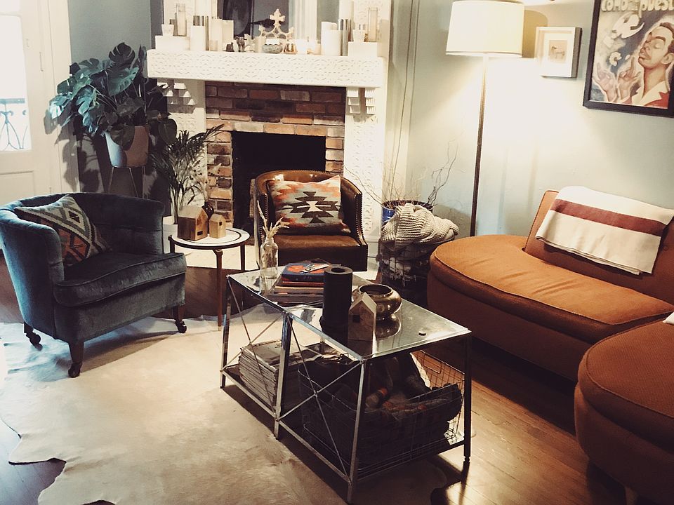 Living Room - Beautiful Original Fireplace