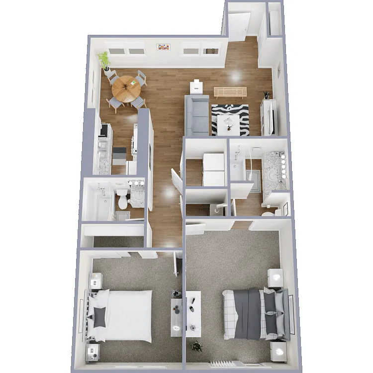 Floor plan 2 Bedroom 2 Bath Renovated