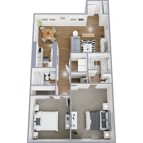 Floor plan 2 Bedroom 2 Bath Renovated