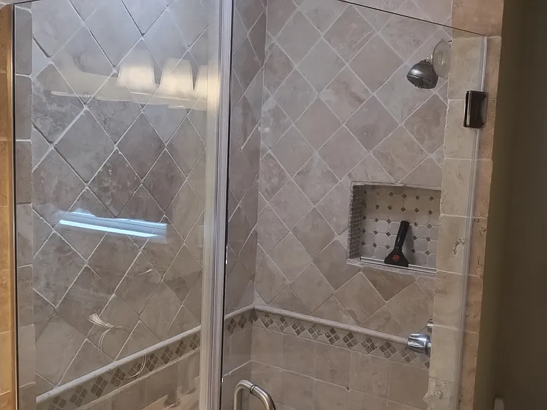Master Bathroom Shower and Skylight.