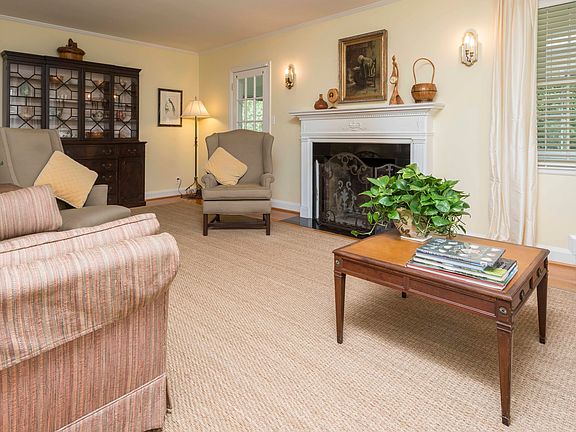 with wood burning fireplace