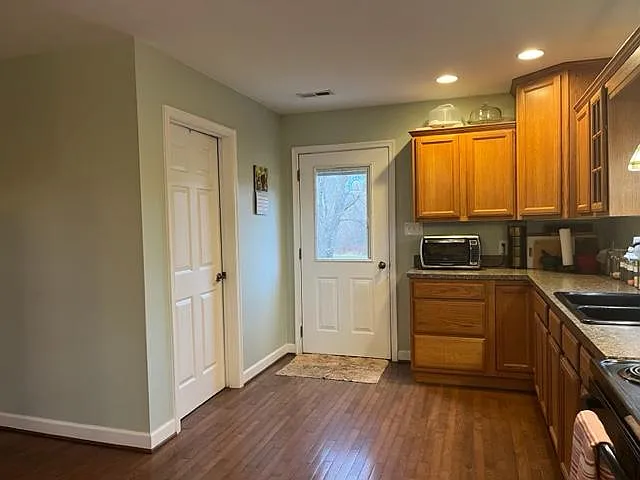 Kitchen door and laundry room.