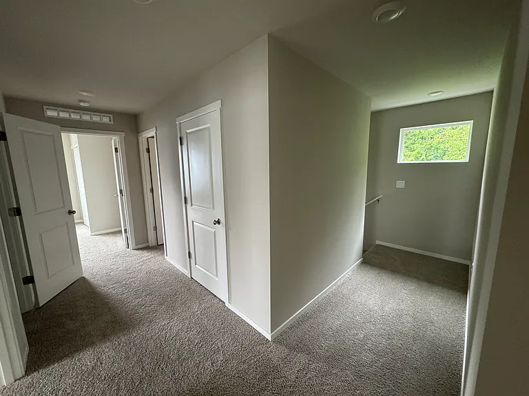 Counter clockwise. Stairwell, closet, bathroom, bonus room / 4th bedroom, and 3rd bedroom.