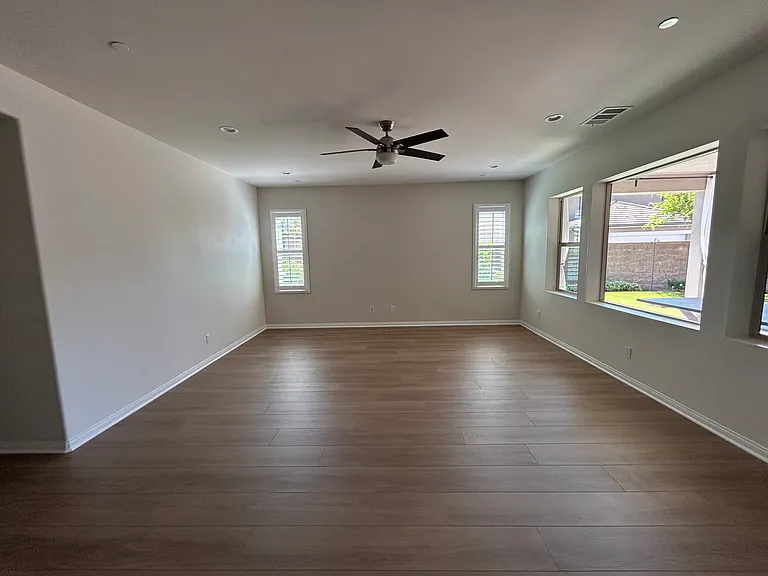 Living Room with Ceiling Fan.