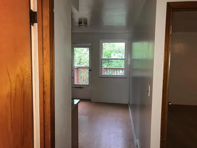 view into kitchen to deck