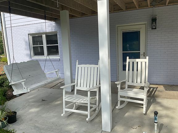 Front entrance to apartment with private patio