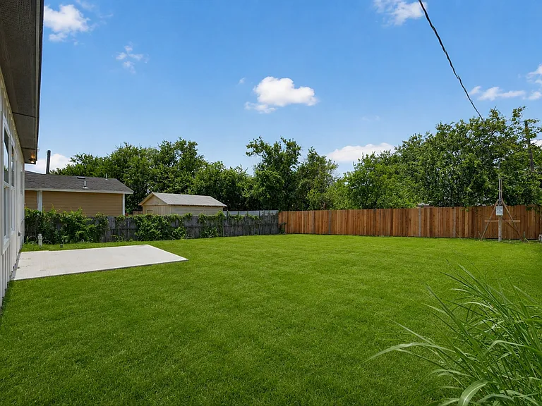 Backyard is fully fenced