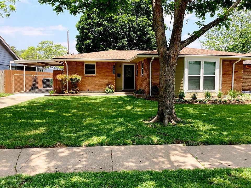 Shaded by a stately pecan tree, this all brick home has a carport just outside the kitchen door and a long driveway where 4 or 5 cars can park. Exterior siding and trim painted in 2019.