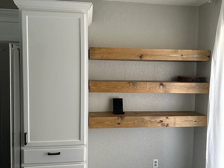 recessed shelving upstairs kitchen